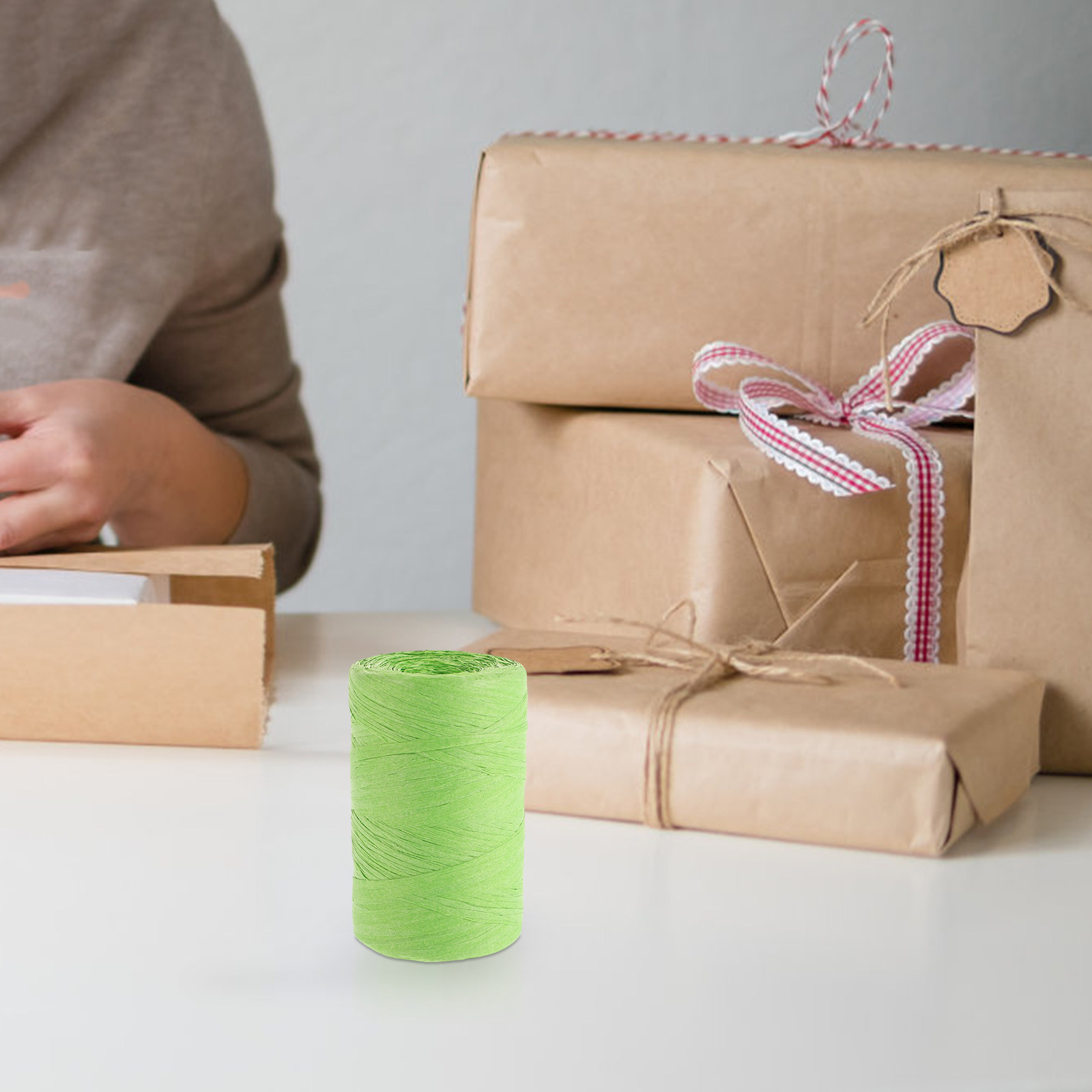 색상 있는 라피아 종이 끈 평면 리본 선물 상자 꽃 포 - Papercraft Supply Ribbon 리뷰 및 가격