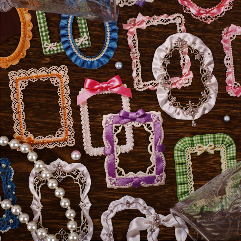 1팩/8개 빈티지 리본 테두리 리본 하드 카드 스티커  - Papercraft Supply Ribbon 리뷰 및 가격