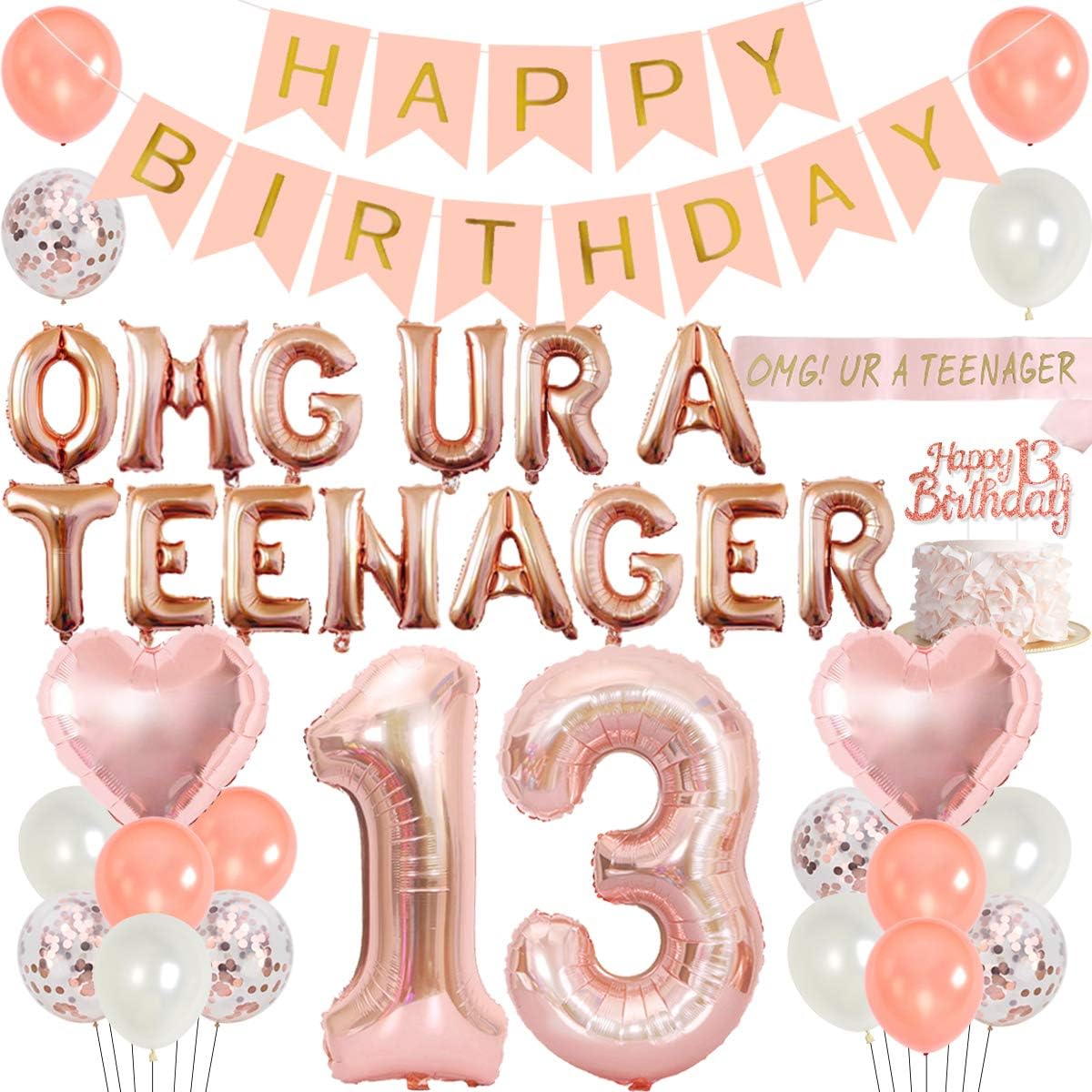 로즈 골드 Omg Ur A 십대 풍선 배너 새시 반짝이 - Party Banner Gold 리뷰 및 가격