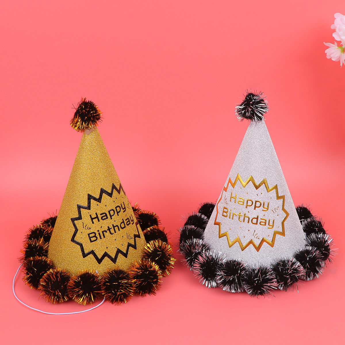 4pcs 반짝이 생일 모자 반짝 이는 콘 파티 모자 황 - Party Hat Cone 리뷰 및 가격