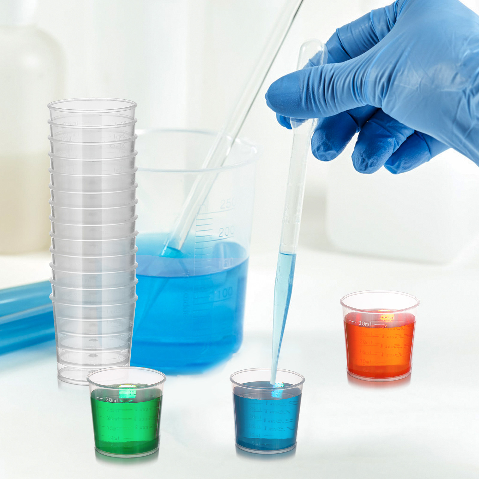 50Pcs 30Ml 플라스틱 측정 컵 눈금 표시가 있는 - Plastic Cup 50Pcs 리뷰 및 가격