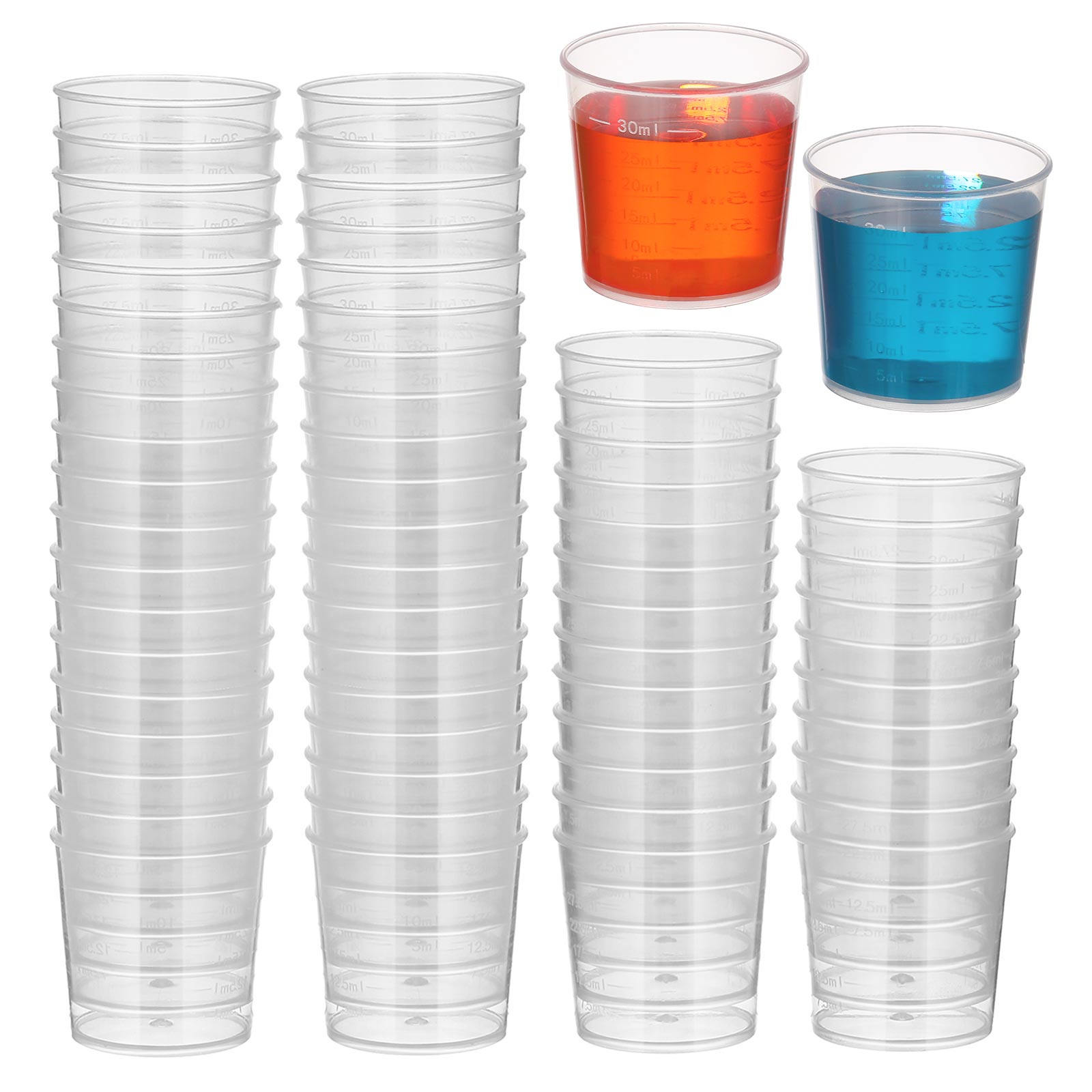 50Pcs 30Ml 플라스틱 측정 컵 눈금 표시가 있는 - Plastic Cup 50Pcs 리뷰 및 가격