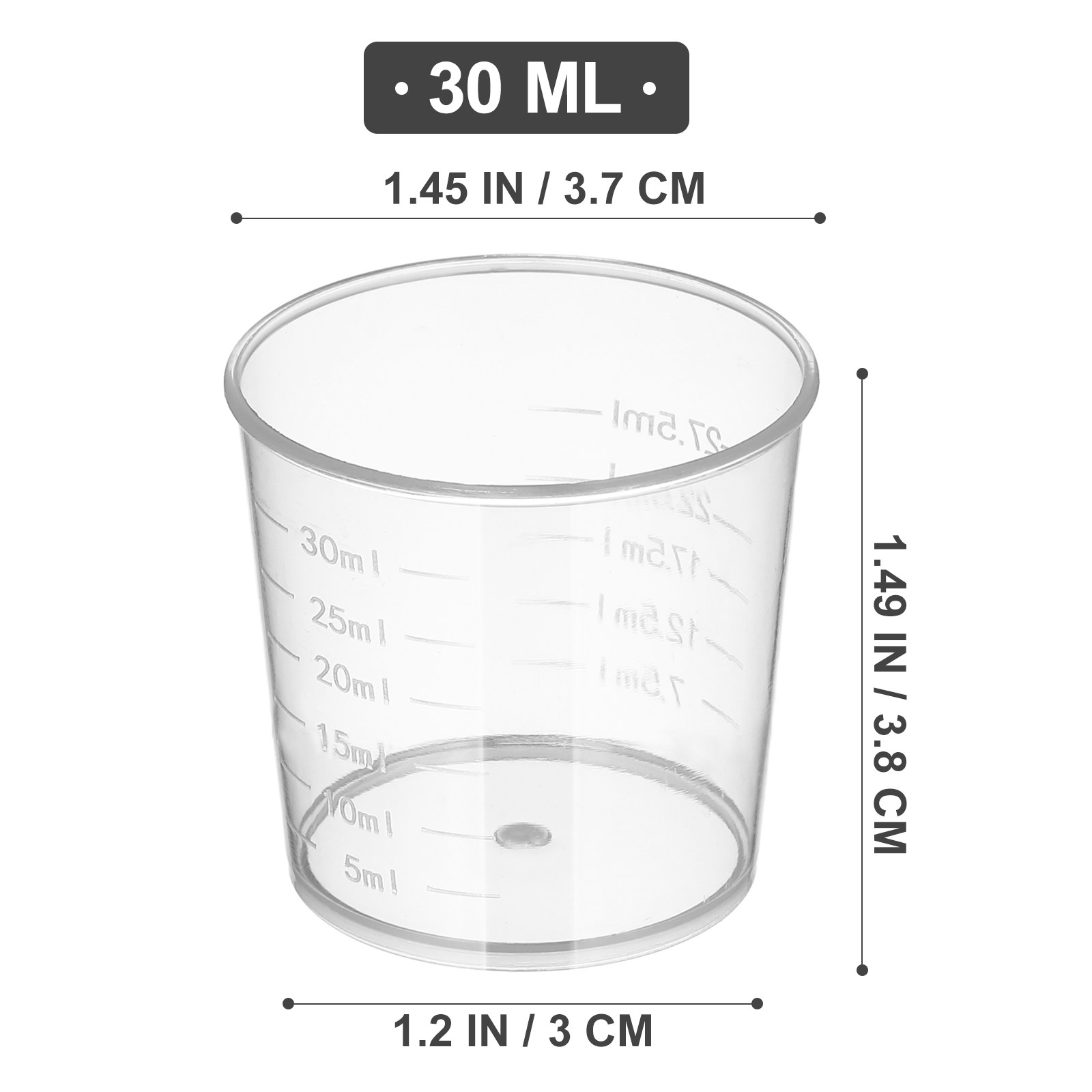 50Pcs 30Ml 플라스틱 측정 컵 눈금 표시가 있는 - Plastic Cup 50Pcs 리뷰 및 가격